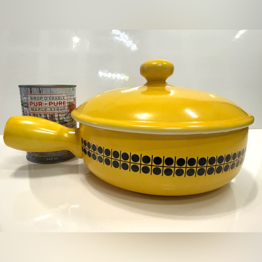 Vintage Yellow Lidded Ceramic Casserole – Made in Japan – Mid Century Modern